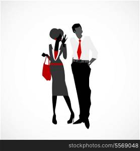 Personal conversation between woman and man vector illustration