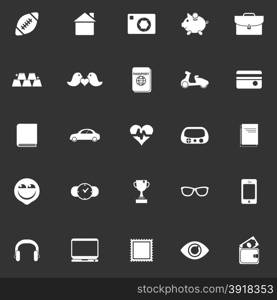 Personal data icons on gray background, stock vector