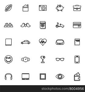 Personal data line icons on white background, stock vector
