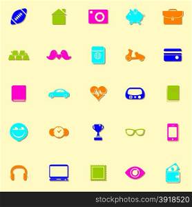 Personal data neon icons with shadow, stock vector