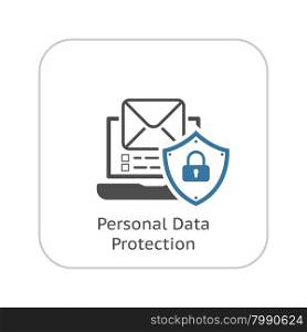 Personal Data Protection Icon. Flat Design. Business Concept. Isolated Illustration.. Personal Data Protection Icon. Flat Design.
