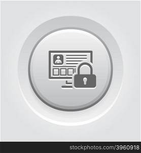 Personal Data Protection Icon. Personal Data Protection Icon. Business Concept Grey Button Design