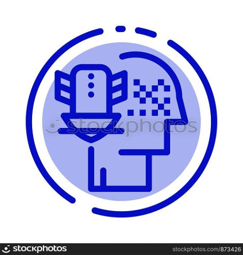 Personal Data Protection, Personal, Protection, Security Blue Dotted Line Line Icon