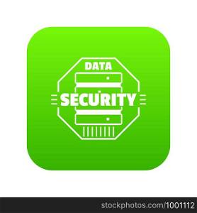 Personal data security icon green vector isolated on white background. Personal data security icon green vector