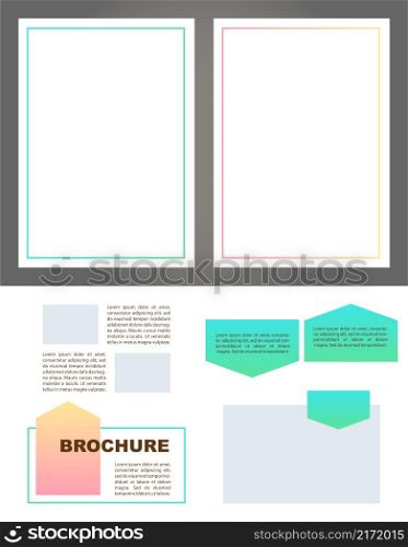 Personal development blank brochure design elements set. Printable poster with customized copyspace. Kit with shapes and frames for leaflet decoration. Arial Black, Regular fonts used. Personal development blank brochure design elements set