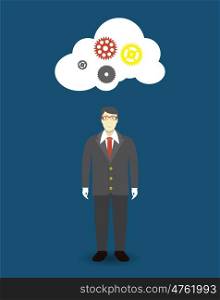 Personal development. Success. Personal and career growth. Business idea. Cloud connection technology. Flat Concept Vector Illustration. EPS10. Personal development. Success. Career growth. Busin