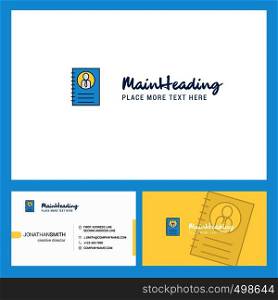 Personal diary Logo design with Tagline & Front and Back Busienss Card Template. Vector Creative Design