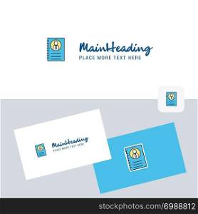 Personal diary vector logotype with business card template. Elegant corporate identity. - Vector