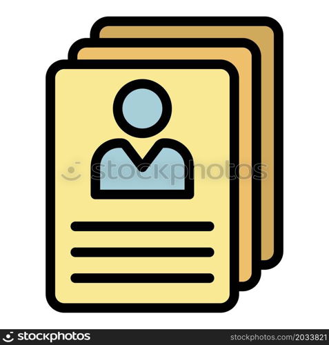 Personal files icon. Outline personal files vector icon color flat isolated. Personal files icon color outline vector