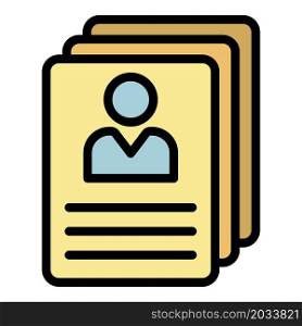 Personal files icon. Outline personal files vector icon color flat isolated. Personal files icon color outline vector