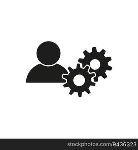 Personal icon. Avatar with gears. Icon of a person with gears. Vector illustration. EPS 10. stock image.. Personal icon. Avatar with gears. Icon of a person with gears. Vector illustration. EPS 10.