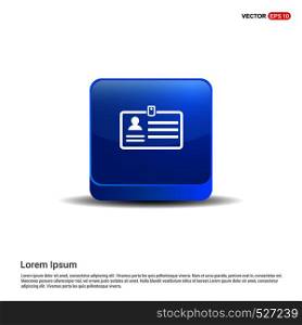 Personal id card icon - 3d Blue Button.