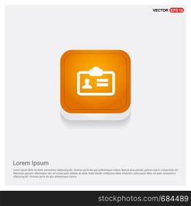 Personal ID Card Icon Orange Abstract Web Button - Free vector icon