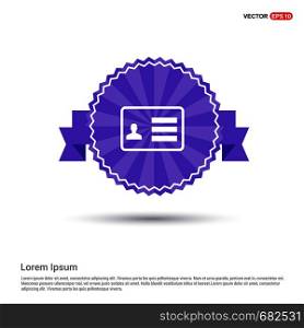 Personal id card icon - Purple Ribbon banner