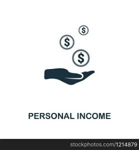 Personal Income creative icon. Simple element illustration. Personal Income concept symbol design from personal finance collection. Can be used for mobile and web design, apps, software, print.. Personal Income icon. Line style icon design from personal finance icon collection. UI. Pictogram of personal income icon. Ready to use in web design, apps, software, print.