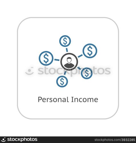 Personal Income Icon. Business Concept. Flat Design. Isolated Illustration.. Personal Income Icon. Business Concept. Flat Design.