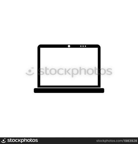 Personal Laptop, Digital Notebook, PC. Flat Vector Icon illustration. Simple black symbol on white background. Personal Laptop, Digital Notebook, PC sign design template for web and mobile UI element. Laptop, Digital Notebook Flat Vector Icon