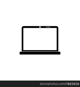 Personal Laptop, Digital Notebook, PC. Flat Vector Icon illustration. Simple black symbol on white background. Personal Laptop, Digital Notebook, PC sign design template for web and mobile UI element. Laptop, Digital Notebook Flat Vector Icon