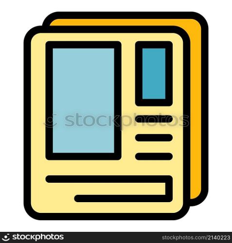 Personal page interface icon. Outline Personal page interface vector icon color flat isolated. Personal page interface icon color outline vector