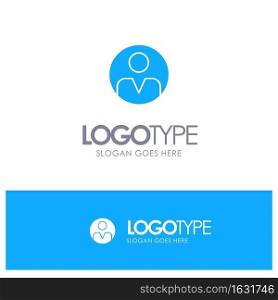 Personal, Personalization, Profile, User Blue Solid Logo with place for tagline