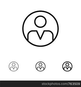 Personal, Personalization, Profile, User Bold and thin black line icon set