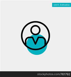 Personal, Personalization, Profile, User turquoise highlight circle point Vector icon