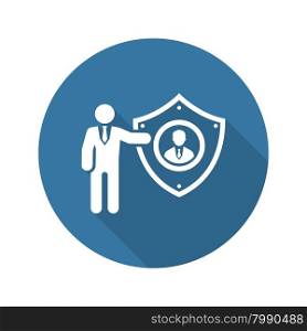 Personal Protection Icon. Flat Design. Business Concept. Isolated Illustration.. Personal Protection Icon. Flat Design.