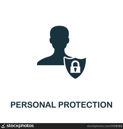 Personal Protection icon vector illustration. Creative sign from gdpr icons collection. Filled flat Personal Protection icon for computer and mobile. Symbol, logo vector graphics.. Personal Protection vector icon symbol. Creative sign from gdpr icons collection. Filled flat Personal Protection icon for computer and mobile