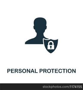 Personal Protection icon vector illustration. Creative sign from gdpr icons collection. Filled flat Personal Protection icon for computer and mobile. Symbol, logo vector graphics.. Personal Protection vector icon symbol. Creative sign from gdpr icons collection. Filled flat Personal Protection icon for computer and mobile