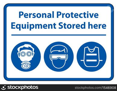 Personal Protective Equipment (PPE) Stored here Isolate On White Background,Vector Illustration EPS.10