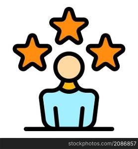 Personal rating experience icon. Outline personal rating experience vector icon color flat isolated. Personal rating experience icon color outline vector