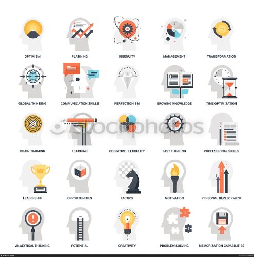 Personal Skills Icons. Modern flat vector illustration of personal skills icon design concept. Icon for mobile and web graphics. Flat symbol, logo creative concept. Simple and clean flat pictogram
