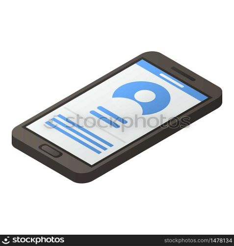 Personal smartphone icon. Isometric of personal smartphone vector icon for web design isolated on white background. Personal smartphone icon, isometric style
