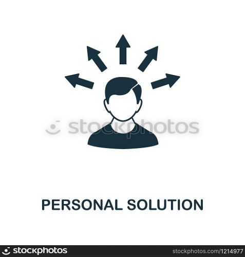 Personal Solution creative icon. Simple element illustration. Personal Solution concept symbol design from project management collection. Can be used for mobile and web design, apps, software, print.. Personal Solution icon. Monochrome style icon design from project management icon collection. UI. Illustration of personal solution icon. Ready to use in web design, apps, software, print.