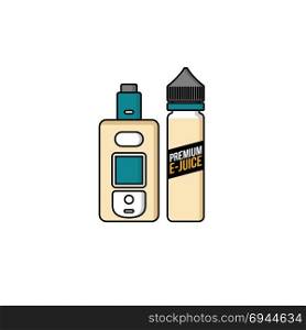 personal vaporizer e-cigarette e-juice liquid plastic bottle. personal vaporizer e-cigarette e-juice liquid plastic bottle vector art