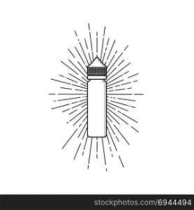 personal vaporizer e-cigarette e-juice liquid plastic bottle spark sunray burst. personal vaporizer e-cigarette e-juice liquid plastic bottle spark sunray burst vector art