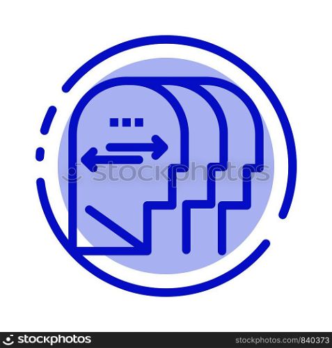 Personality, Character, Mind, Head Blue Dotted Line Line Icon