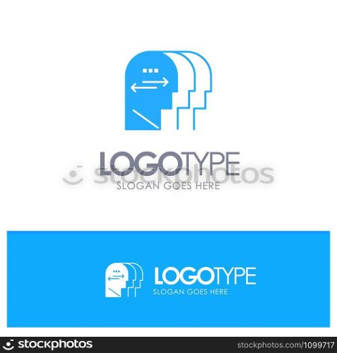 Personality, Character, Mind, Head Blue Solid Logo with place for tagline