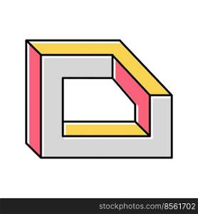 perspective impossible geometric shape color icon vector. perspective impossible geometric shape sign. isolated symbol illustration. perspective impossible geometric shape color icon vector illustration