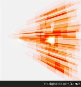 Perspective orange abstract straight lines background, stock vector