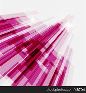 Perspective pink abstract straight lines background, stock vector