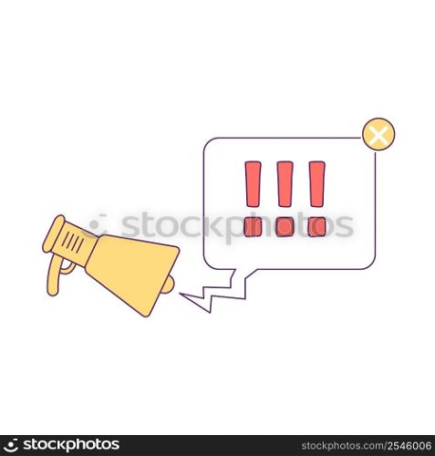 Persuasive advertising semi flat color vector element. Full sized object on white. Unwanted information. Obtrusive promo campaign simple cartoon style illustration for web graphic design and animation. Persuasive advertising semi flat color vector element