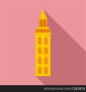 Peru city tower icon. Flat illustration of Peru city tower vector icon for web design. Peru city tower icon, flat style