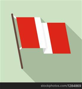 Peru flag icon. Flat illustration of Peru flag vector icon for web design. Peru flag icon, flat style