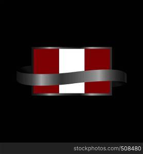 Peru flag Ribbon banner design
