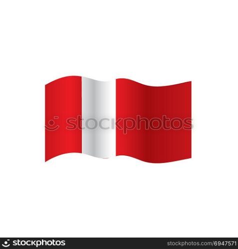 Peru flag, vector illustration. Peru flag, vector illustration on a white background
