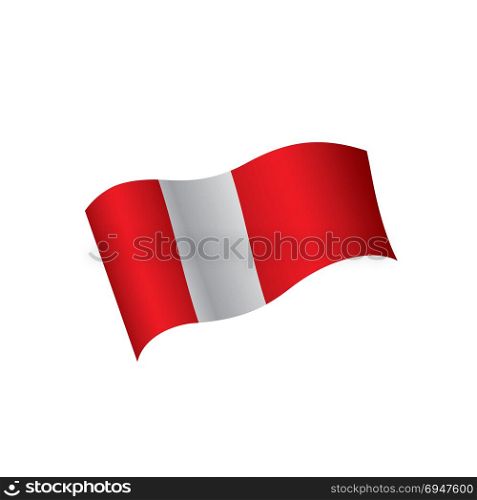 Peru flag, vector illustration. Peru flag, vector illustration on a white background