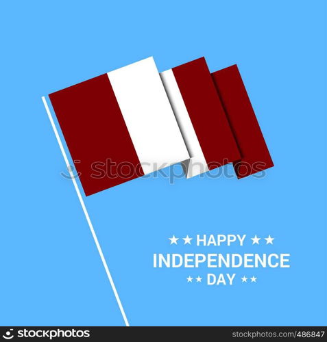 Peru Independence day typographic design with flag vector