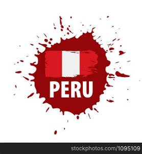 Peru national flag, vector illustration on a white background. Peru flag, vector illustration on a white background