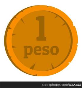 Peso icon flat isolated on white background vector illustration. Peso icon isolated
